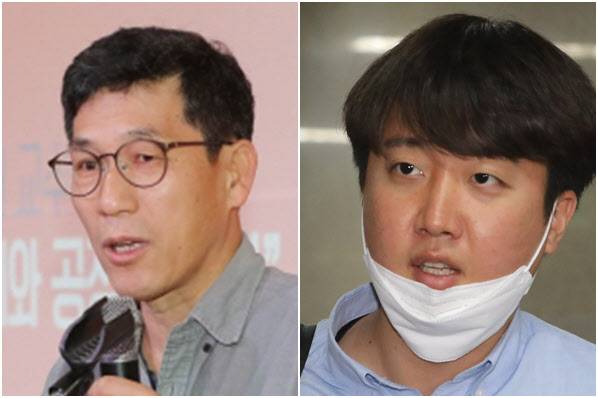 진중권(왼쪽) 동양대 전 교수와 이준석 미래통합당 최고위원./조선일보DB