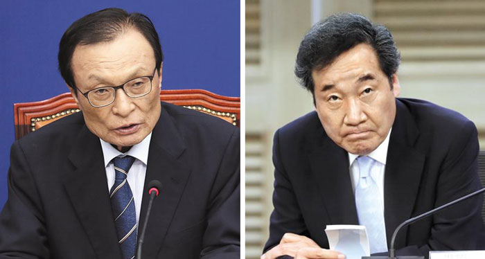 민주당 이해찬 대표(왼쪽), 이낙연 전 총리