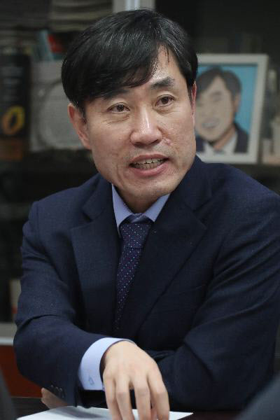 미래통합당 하태경 의원이 지난 1월 본지와 인터뷰하는 모습. /이덕훈 기자