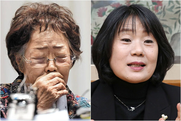 일본군 '위안부' 피해자 이용수 할머니와 더불어민주당 윤미향 당선자./조선일보DB, 연합뉴스