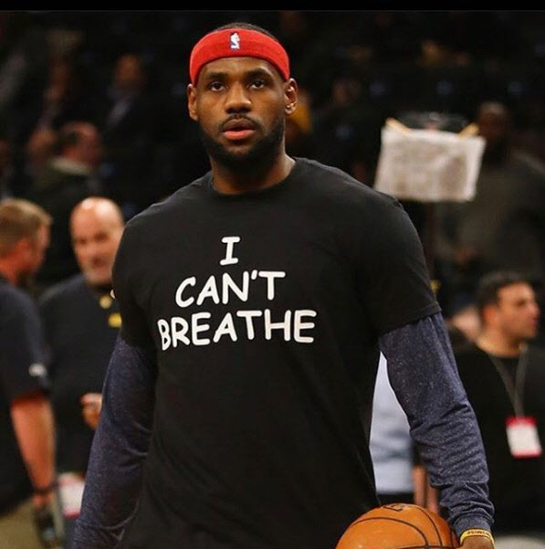 '숨을 쉴 수 가 없다'는 문구가 적힌 옷을 입은 르브론 제임스./르브론 제임스 인스타그램
