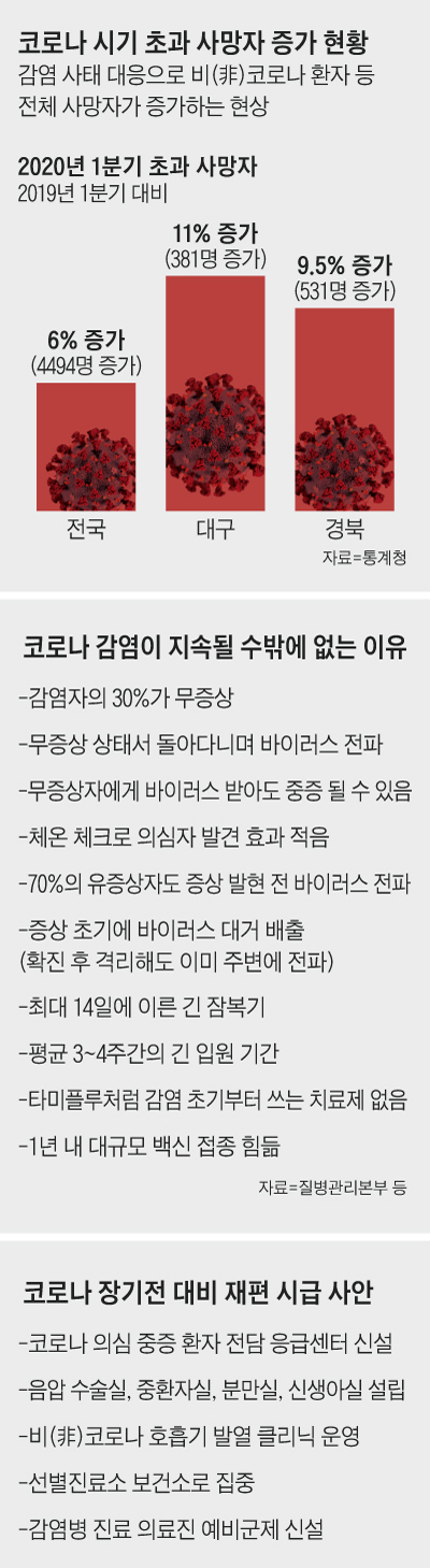 코로나 시기 초과 사망자 증가 현황 그래프