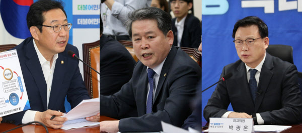 왼쪽부터 더불어민주당 김한정·김경협·박광온 의원. /이덕훈·성형주·남강호 기자
