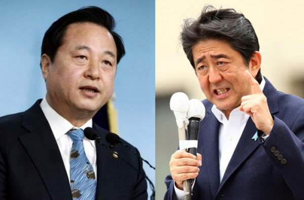 김두관 의원과 아베 신조 일본 총리. /연합뉴스 조선일보 DB