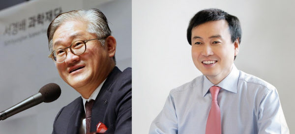 아모레그룹 서경배 회장(왼쪽)과 LG생활건강 차석용 부회장