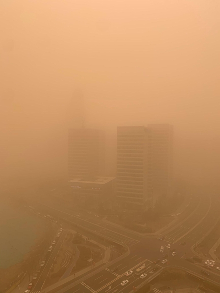 The worst yellow dust over Beijing…  Korea is coming tomorrow