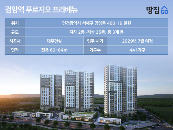 [땅집고] 인천광역시 서해구에 분양하는 ‘검암역 푸르지오 프라베뉴’ 단지 개요. /강시온 기자