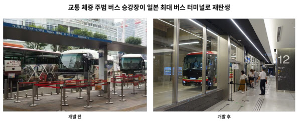 [땅집고] 도쿄역 주변에 난립해 있던 고속버스 승강장이 재개발로 미드타운 야에스 지하의 터미널로 통합됐다./홈페이지