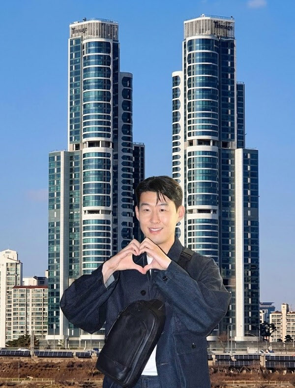 [땅집고] 손흥민은 누적 연봉 추정치만 1500억원에 달하는 현금 동원력으로 부동산 시장 '큰손'으로 통한다. 서울 성동구 성수동 '트리마제' 아파트 전경 /제작=생성형AI