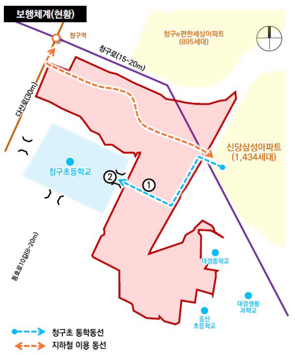 [땅집고] 공공보행통로 계획안. /신당제8구역 재개발정비사업조합