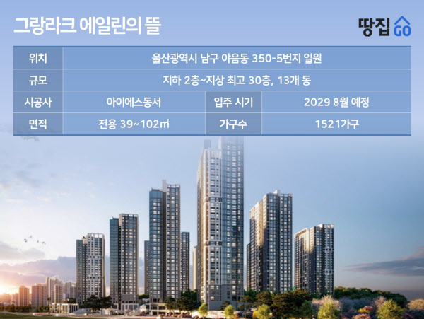 [땅집고] 울산광역시 남구 야음동에 분양하는 ‘그랑라크 에일린의 뜰’ 단지 개요. /강시온 기자