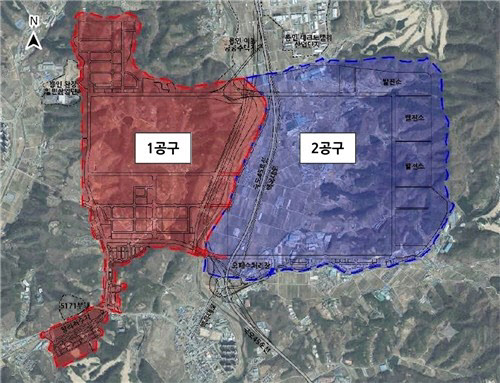 [땅집고] 용인 첨단시스템반도체 클러스터 국가산업단지 조성공사 위치도. /대우건설