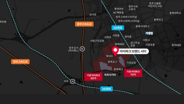 [땅집고] 충북 청주시 가경동에 들어서는 '가경 아이파크' 위치도. /분양 홈페이지