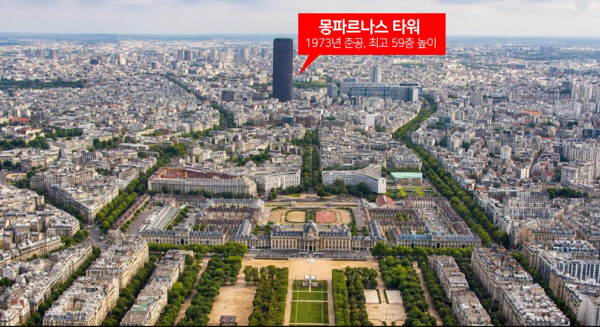 [땅집고] 프랑스 파리에 1973년 준공한 최고 59층 높이 ‘몽파르나스 타워’. /온라인 커뮤니티