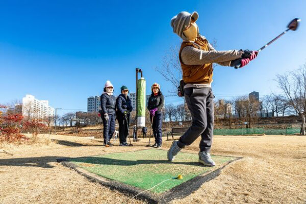 [땅집고] 지난해 서울 양평동 영등포파크골프장에서 동호회원들이 파크골프를 즐기고 있다. 전국적으로 파크골프가 폭증하는 가운데 회원은 60~70대가 많다. /조선DB