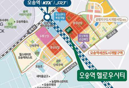 [땅집고] 오송역 헬로우시티 위치도. /오송역C17BL지역주택조합추진위원회