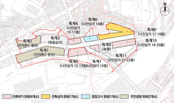 [땅집고] 용산전자상가 일대 11개 특별계획구역 가운데 나진상가 12·13동에 해당하는 5구역에 코르디아 오피스텔이 들어선다.
