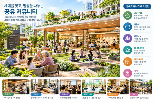[땅집고] 지역사회와 공존하는 공유 커뮤니티 개념도./AI생성형 이미지