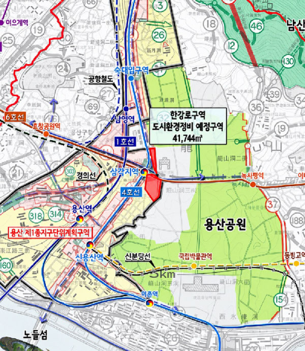 [땅집고] 한강로구역 도시정비형 재개발사업장 위치도. /서울시 정비사업 정보몽땅