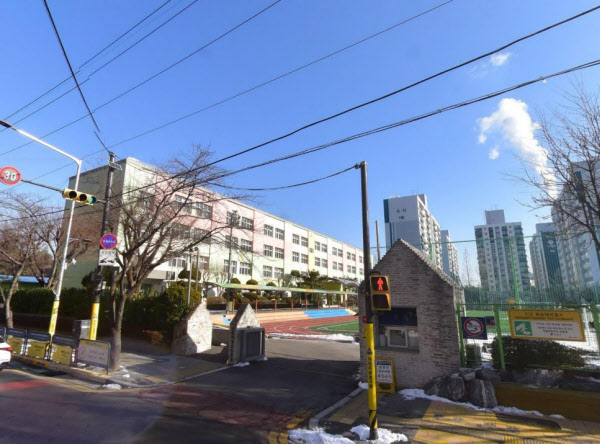 [땅집고] 서울 강남구 일원동에 위치한 대청초. 학교 뒤로 이 학교 배정 단지인 수서1단지가 보인다. 수서1단지는 SH공사가 소유한 임대 2214가구와 분양 720가구가 섞여 있다. /네이버지도